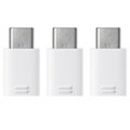 Samsung EE-GN930KW MicroUSB / USB C-tyypin Adapteri - Valkoinen - 3-Pakkaus