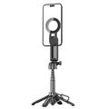 P15-C 2-in-1 magneettinen Selfie Stick ja jalusta RGB-valolla