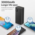 PSOOO M16 65W USB-C/USB-A Power Bank 30000mAh LED-valoilla - Musta