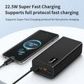 PSOOO M16 65W USB-C/USB-A Power Bank 30000mAh LED-valoilla - Musta