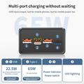 PSOOO M16 65W USB-C/USB-A Power Bank 30000mAh LED-valoilla - Musta