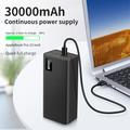 PSOOO M16 65W USB-C/USB-A Power Bank 30000mAh LED-valoilla - Musta