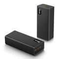PSOOO M16 65W USB-C/USB-A Power Bank 30000mAh LED-valoilla - Musta