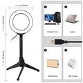 PULUZ 4.7" 12cm rengasvalo + työpöydän jalusta Selfie Stick Mount USB Valkoinen valo LED rengas Vlogging valokuvaus videovalot sarjat
