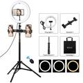 PULUZ PKT3066B 10.2" LED Selfie Ring Light Matkapuhelin Clamp Tripod jalusta YouTube Blogger Videokuvaus