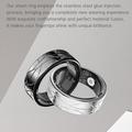 PX02 Crack Design Monitoiminen smart ring jossa on valokuvaohjaus - Koko: 17.4mm - Hopea