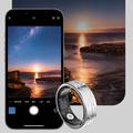 PX02 Crack Design Monitoiminen smart ring jossa on valokuvaohjaus - Koko: 17.4mm - Hopea