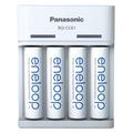 Panasonic Eneloop BQ-CC61 USB-akkulaturi w/ 4x AA-paristot ja 4x AA-akut