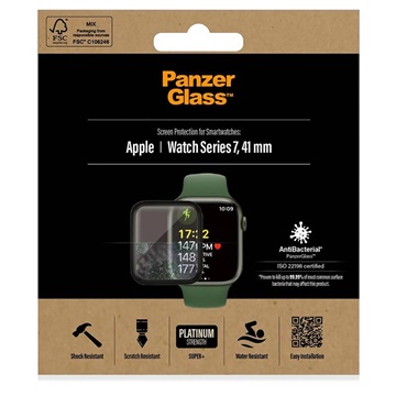PanzerGlass AntiBacterial Apple Watch Series 9/8/7 Panssarilasi - 9H - 41mm