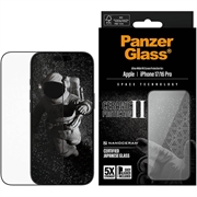 iPhone 17/16 Pro PanzerGlass Ceramic II Protection Ultra-Wide Fit EasyAligner Panssarilasi - 9H - musta reuna