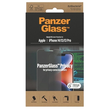 PanzerGlass Classic Fit Privacy iPhone 13/13 Pro/14 Panssarilasi - 9H