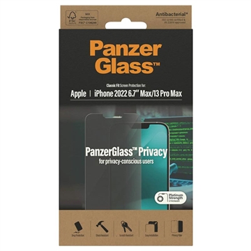 PanzerGlass Classic Fit Privacy iPhone 13 Pro Max/14 Plus Panssarilasi - 9H