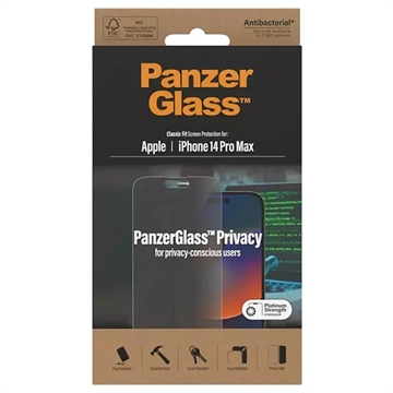 PanzerGlass Classic Fit Privacy iPhone 14 Pro Max Panssarilasi - 9H