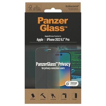 PanzerGlass Classic Fit Privacy iPhone 14 Pro Panssarilasi - 9H