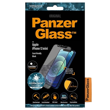 iPhone 12 Mini PanzerGlass Case Friendly CamSlider Panssarilasi - 9H - Musta Reuna