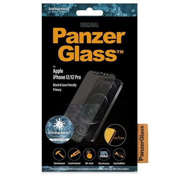 PanzerGlass Privacy CF iPhone 12/12 Pro Panssarilasi - 9H - Musta
