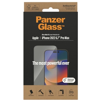 PanzerGlass Ultra-Wide Fit iPhone 14 Pro Max Panssarilasi - 9H - Musta