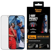 iPhone 18 Pro Max PanzerGlass Ultra-Wide Fit jossa FastFit In-A-Box -kaksisuuntainen panssarilasi - 9H - musta reuna