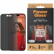 iPhone 15 Pro PanzerGlass Ultra-Wide Fit Privacy EasyAligner Panssarilasi - 9H - Musta Reuna