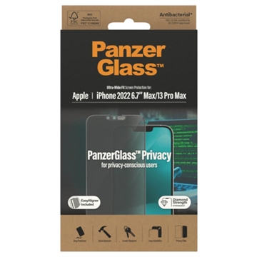 PanzerGlass Ultra-Wide Fit Privacy iPhone 13 Pro Max/14 Plus Panssarilasi - 9H - Musta