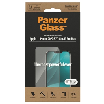 PanzerGlass Ultra-Wide Fit iPhone 13 Pro Max/14 Plus Panssarilasi - 9H - Musta