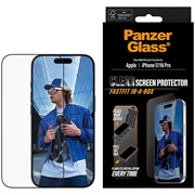 iPhone 17/16 Pro PanzerGlass Ultra-Wide Fit kanssa FastFit In-A-Box Panssarilasi - 9H - musta reuna