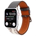 Apple Watch Series 9/8/SE (2022)/7/SE/6/5/4/3/2/1 Pattern Nahkaranneke - 41mm/40mm/38mm - Musta