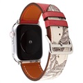 Apple Watch Series 9/8/SE (2022)/7/SE/6/5/4/3/2/1 Pattern Nahkaranneke - 41mm/40mm/38mm - Punainen