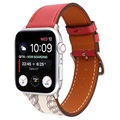 Apple Watch Series 9/8/SE (2022)/7/SE/6/5/4/3/2/1 Pattern Nahkaranneke - 41mm/40mm/38mm - Punainen