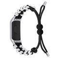 Pearl Braided Sarjan Xiaomi Mi Band 5/6 Ranneke - Musta