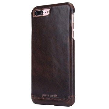 iPhone 7 Plus / iPhone 8 Plus Pierre Cardin Nahkapinnoitettu Kotelo - Kahvi