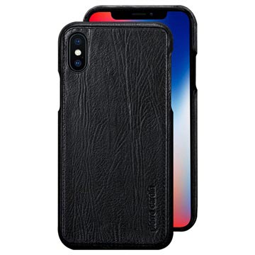 iPhone X Pierre Cardin Nahkapinnoitettu Kotelo - Musta