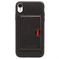 Pierre Cardin Nahkapinnoitettu iPhone XR TPU Suojakuori kanssa Seisontatuki