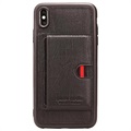 Pierre Cardin Nahkapinnoitettu iPhone XS Max TPU Suojakuori kanssa Seisontatuki