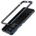 Polar Lights Style Samsung Galaxy S21 Ultra 5G Metallipuskuri - Musta / Sininen