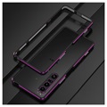 Polar Lights Style Sony Xperia 1 IV Metallipuskuri - Musta / Violetti