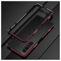 Polar Lights Style Sony Xperia 1 IV Metallipuskuri - Musta / Punainen