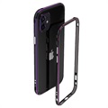 Polar Lights Style iPhone 12 Mini Metallipuskuri - Musta / Violetti
