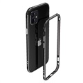 Polar Lights Style iPhone 12 Mini Metallipuskuri - Musta / Hopea