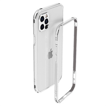 Polar Lights Style iPhone 12 Pro Maxin metallinen puskuri - hopea