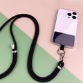 Polyesteri Puhelin Lanyard Säädettävä 5mm kaulahihna Crossbody Matkapuhelin hihna Patch - Harmaa