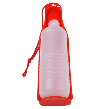 Kannettava Vesipullo Juottoannostelijalla Lemmikeille - 750ml - Punainen