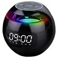 Kannettava Bluetooth Kaiutin LED-Herätyskellolla - Musta