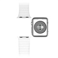 Apple Watch Series Ultra 2/Ultra/9/8/SE (2022)/7/SE/6/5/4/3/2/1 Premium Nahkaranneke - 49mm/45mm/44mm/42mm - Valkoinen