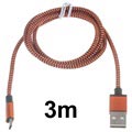 Ensiluokkainen USB 2.0 / MicroUSB - Kaapeli - 3m - Oranssi