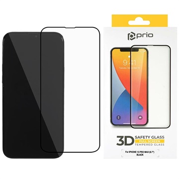 Prio 3D iPhone 13 Pro Max Panssarilasi - 9H - Musta