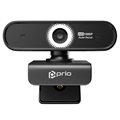 Prio Full HD-verkkokamera Automaattitarkennuksella & Alhaisen Valon Parannus - Musta