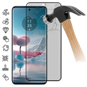 Motorola Edge 40 Neo Yksityisyyttä Suojaava Täysin Peittävä Panssarilasi - 9H - Musta Reuna