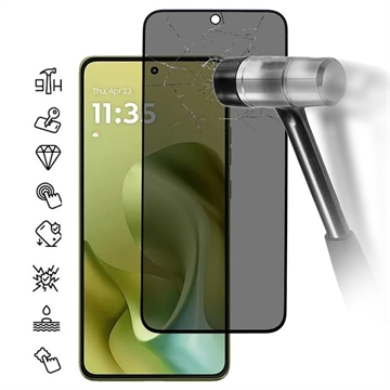 Motorola Moto G86/G86 Power Yksityisyyttä Suojaava Täysin Peittävä Panssarilasi - 9H - Musta Reuna