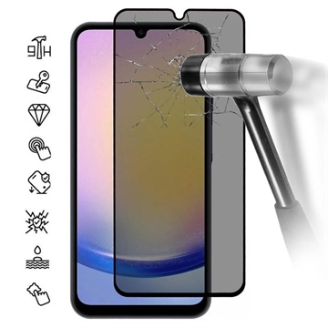 Samsung Galaxy A26 Yksityisyyttä Suojaava Täysin Peittävä Panssarilasi - Musta Reuna